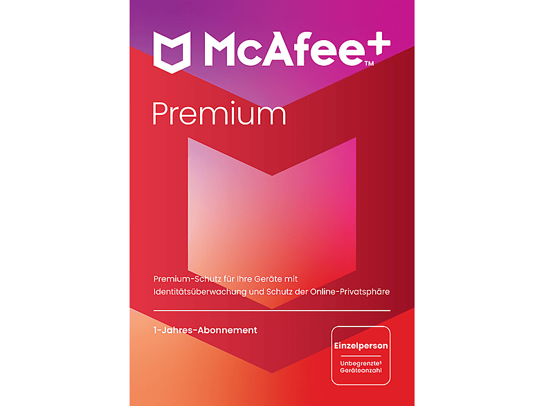 MCAFEE+ PREMIUM - INDIVIDUAL, 1 Jahr, Code in einer Box [PC, iOS, Mac, Android] [Multiplattform]
