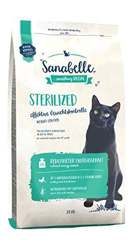 Sanabelle Sterilized | Katzentrockenfutter mit vermindertem Energiegehalt für übergewichtige & kastrierte Katzen | 4 x 2 kg