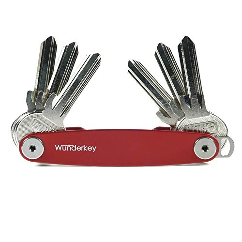 WUNDERKEY - der Key Organizer Made in Germany [ Schlüssel-Organizer | Schlüssel-Etui | Schlüssel-Mäppchen | Smart Key Gadget | Das Original bekannt aus GQ & Playboy ], Rot, Bis 12 Schlüssel