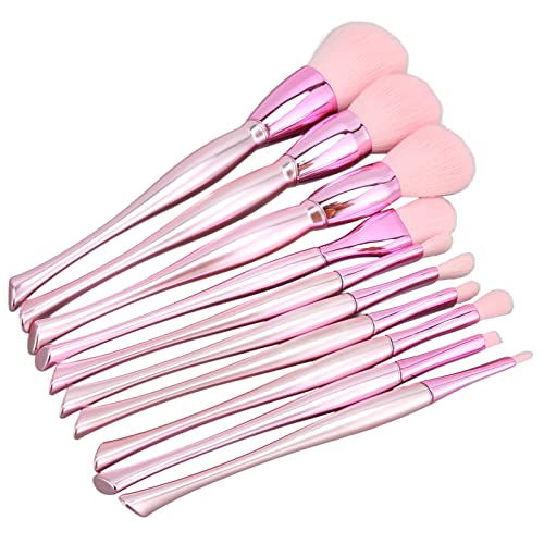 Make-up-Pinsel, weicher Pinsel in verschiedenen Formen, rosa Schönheitsbürsten, 10 Stück, genaue Farbwiedergabe für den Schönheitssalon