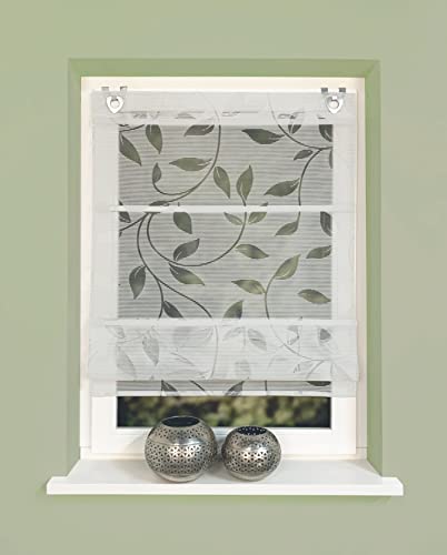 Rana Magnetrollo, halbtransparenter Stoff, Farbe: Weiß, Größe: 130 x 45 cm