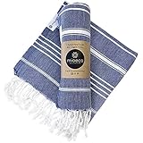 Türkisches Handtuch aus Bio-Baumwolle – 51 x 96 cm, groß, klassisches Luxus-Set mit 2 Stück – dekorative Handtücher für Bad, Küche und Zuhause – super saugfähig und schnell trocknend – vorgewaschen