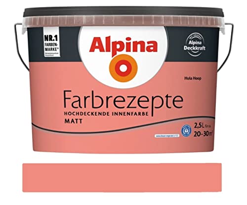 Alpina Farbrezepte Fröhliches, inspirierendes Rot 2,5 l, Hula Hoop, Innenfarbe, matt