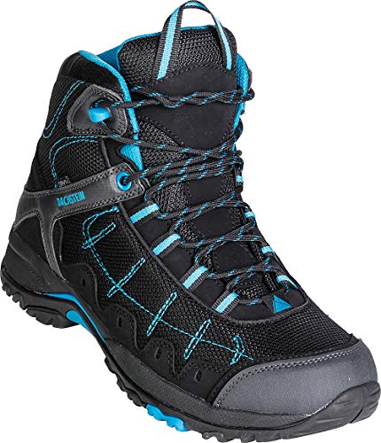 Dachstein Trekkingschuhe hoch in Schwarz mit blauen Details, Bequeme Wanderstiefel für Damen & Herren, Wasserabweisende Boots, Hightech-Wanderschuhe, gelenkschonend, Gr. 37-46