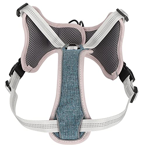 EVTSCAN Hundegeschirr und Leine für das Gehen Escape Proof Reflective Adjustable Vest Harness Outdoor Atmungsaktive Mesh-Jacke(XL-Blau)