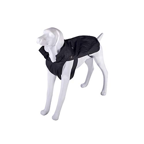 BOXEUR DES RUES Dog Collection Wasserdichter Mantel für Hunde, Schwarz, 43 cm