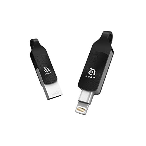 ADAM ADRAD128GKLDPRX Elements iKlips Duo+ 128GB USB-Speicherstick 3.1 auf Lightning für Apple iPhone/iPad/Mac und PC schwarz