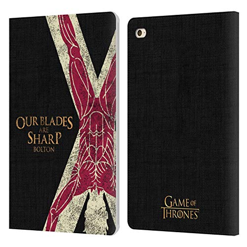 Head Case Designs Offizielle HBO Game of Thrones Bolton House Mottos Leder Brieftaschen Handyhülle Hülle Huelle kompatibel mit Apple iPad Mini 4