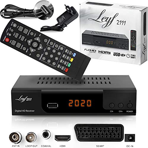 Kabelreceiver Kabel Receiver für digitales Kabelfernsehen Leyf Combo DVB-C und C2 (HDTV, DVB-T/T2 , HDMI , SCART , USB 2.0 , WLAN optional) + HDMI Kabel