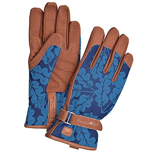 Burgon & Ball “Love The Glove” Garten-Handschuhe für Damen, Eichenblatt, verschiedene Größen, S/M, Eichenblatt Marineblau, 1
