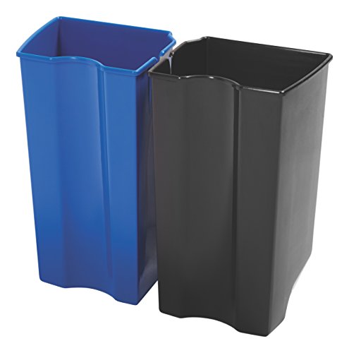 Rubbermaid Commercial Products Slim Jim 1902006 30 Litre Front Step Step-On Stainless Steel Wastebasket Dual Rigid Liner Set