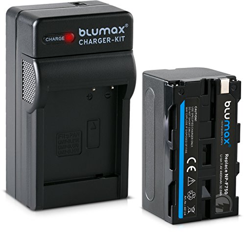 Blumax Akku für Sony NP-F750 / F970 / F960 / F550-4400mAh + Ladegerät inkl. KFZ Ladekabel