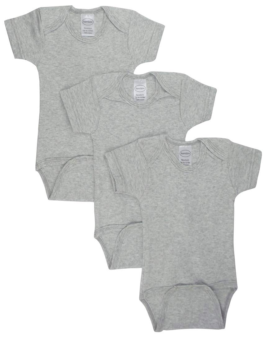 Bambini Grey Bodysuit Onezies (Pack of 3) - Newborn
