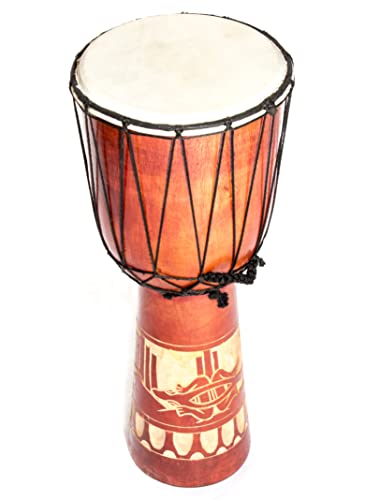 Große 60cm Djembe Holz Trommel Bongo Ziegenfell Gecko Holz A3