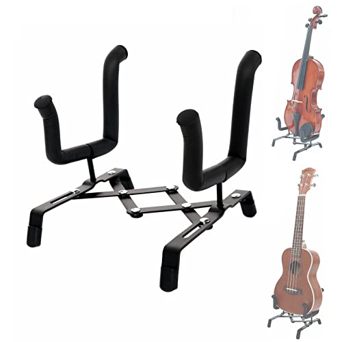Tragbarer Geigenständer, faltbarer Geigen-Ukulele-Hawaii-Gitarrenständer, Halter für Musikinstrumente, geeignet für Geigendicken von nicht mehr als 8 cm