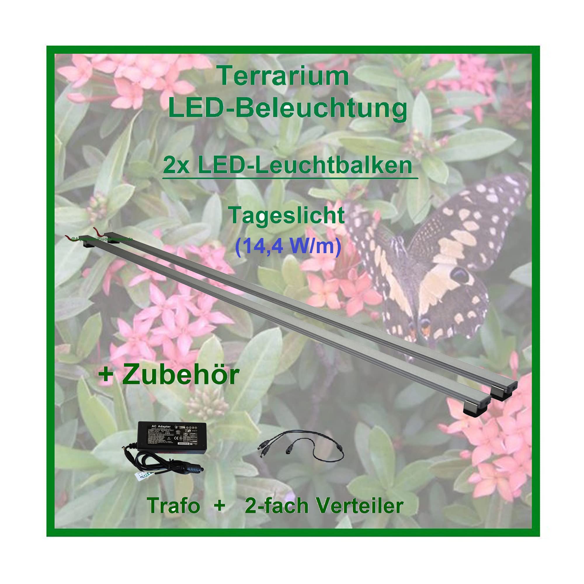 AQUARIUM PLÜDERHAUSEN Regenwald Terra, 2X LED-Beleuchtung 100 cm,Leuchtbalken,LED Tropen Pflanzenlicht