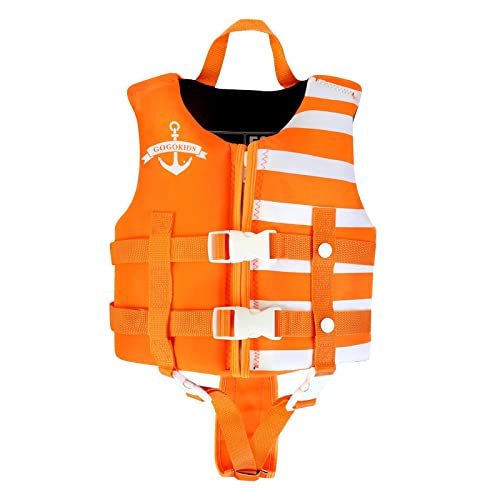 OldPAPA Kinder Schwimmjacke, Schwimmende Badeanzug für Baby Kleinkind Kinder Schwimmanfänger Schwimmbad Strand Sommer Wassersport(Orangen L)