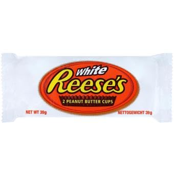 Reese's Peanut Butter Cups White - 2er 2 Törtchen - aus weißer Schokolade mit Erdnuss-Creme-Füllung. Glutenfrei + Heartforcards® Versandschutz (24 Packungen)