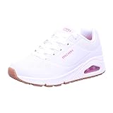 Skechers Mädchen Uno Stand on Air sneakers sports shoes, White Pu H Pink Trim, 37 EU