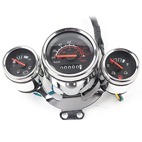Motorrad Tachometer, Edelstahl Motorrad Instrument Digital Tachometer Kilometerzähler Messgerät Kit