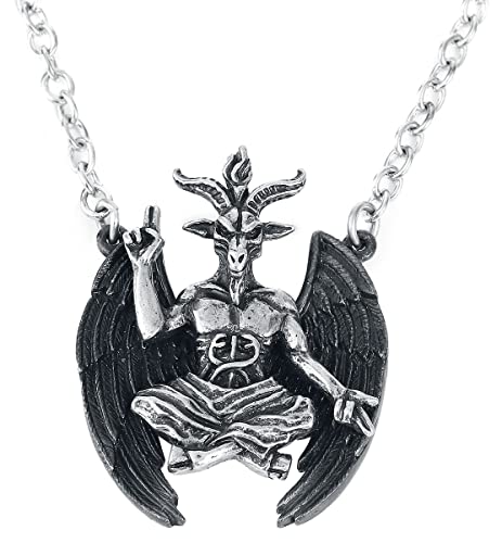 Alchemy Gothic Personal Baphomet Frauen Halskette schwarz/silberfarben Hartzinn Gothic