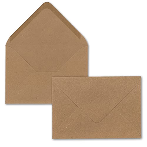 Briefumschläge in Sandbraun (braun)- 150 Stück - DIN C5 Kuverts 22,0 x 15,4 cm - Kraftpapier - Nassklebung ohne Fenster - Weihnachten, Grußkarten - Serie FarbenFroh