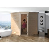 Sauna »Turku«, inkl. 7.5 kW Saunaofen mit externer Steuerung für 2 Personen