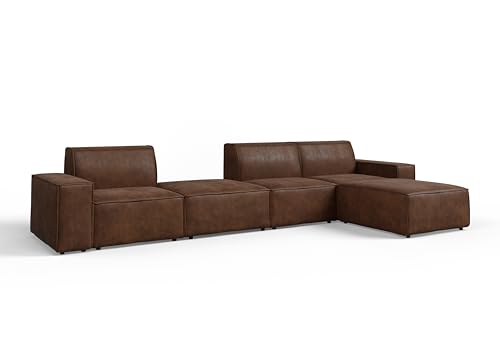 GREKPOL Modular Ecksofa Sofa Hocker Armteil individuell kombinierbare Elemente Sitzelemente Fertigelemente moderner Design zum zusammenbauen Wohnlandschaft (Yuma 42, Sabo 2)