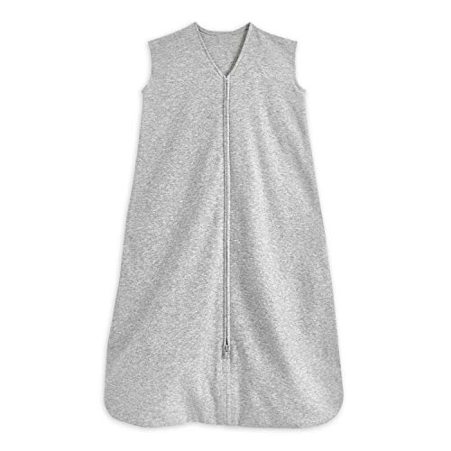 HALO® SleepSack® Baby Schlafsack Heather Grey, 0,5 TOG 100% Baumwolle, Grauer Schlafsack für Neugeborene, Tragbare Decke für mehr Sicherheit, Unisex für Jungen und Mädchen, 0-6 Monate