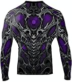 Raven Fightwear Rash Guard Men's Biomechanical Lila Kompressionshemd Herren Lange Ärmel Grappling Jiu Jitsu MMA Fitness Kampfsport No Gi Workout Gym (XL)