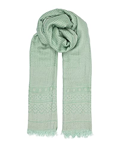 BeckSonderGaard Schal Damen Roslyn Scarf Green/Grün - Sommer Schal Tuch aus 50% Modal/50% Baumwolle mit Fransen - 100 x 200 cm