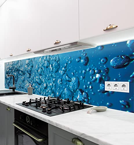 MyMaxxi | selbstklebende Küchenrückwand Folie ohne bohren | Aufkleber Motiv Wasser | 60cm hoch | adhesive kitchen wall design | Wandtattoo Wandbild Küche | Wand-Deko | Wandgestaltung