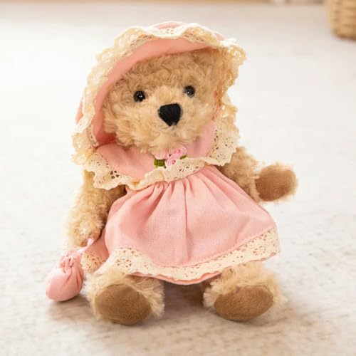SHUOHONG Plüsch-Teddybär, Kissen, Spielzeug, Stofftier, Puppe, buntes Kleid, Hase, Geburtstagsgeschenk für Kinder, 26 cm, 5