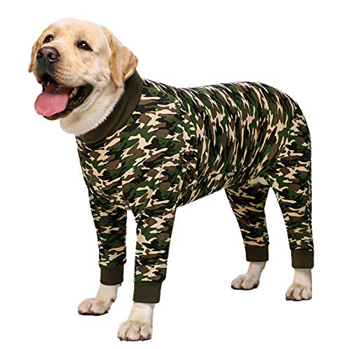 Haustier-Kleidung, Hunde-Overall aus Baumwolle, für große Hunde (38#, Camouflage-Basis-Shirt)