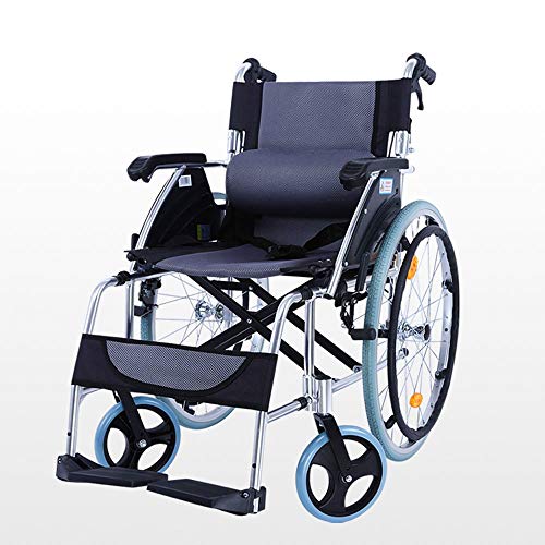 VejiA Rollstuhl, leicht, ultraleicht, tragbar, manuell, aus Aluminiumlegierung, manuell, multifunktional für Menschen mit eingesch