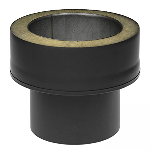 raik SH30011500-sw Raik Rauchrohr/Ofenrohr Coltherm Übergang von einwandig auf doppelwandig, DN 150 mm, Schwarz