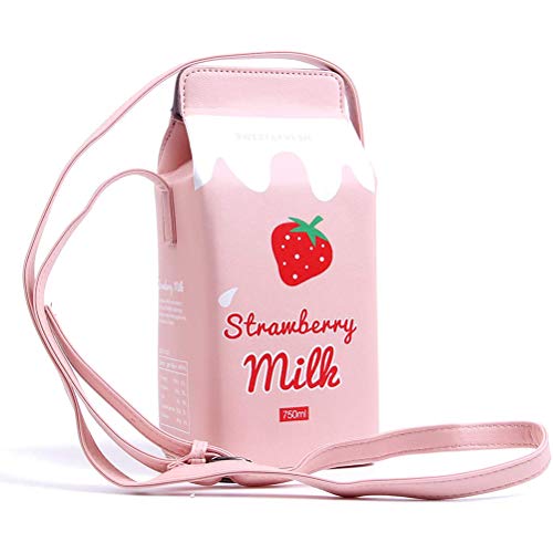 Haplws Milk Box Strawberry Umhängetasche Pen Box Milchkarton-Design Cross Body Purse Bag