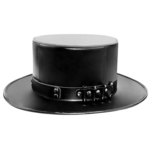 Gothic Knight Top Hat Steampunk Hut Punk Magier Hut Mit Gürtel Erwachsene Frauen Männer Kostüm Cap Halloween Accessoires Stilvolle Hut Frauen Mode Hut