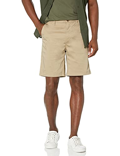 28 Palms 9" Inseam Cotton Tencel Chino shorts, Khaki, 34
