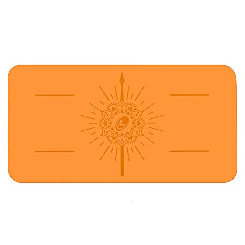 Liforme Yoga Pad - Umweltfreundliches und Rutschfestes Yoga-Kniepolster, Ellbogen und Hände - Biologisch Abbaubare und Krifffeste Grip-Yoga-Matte Mit dem Einzigartigen Ausrichtungssystem - Orange