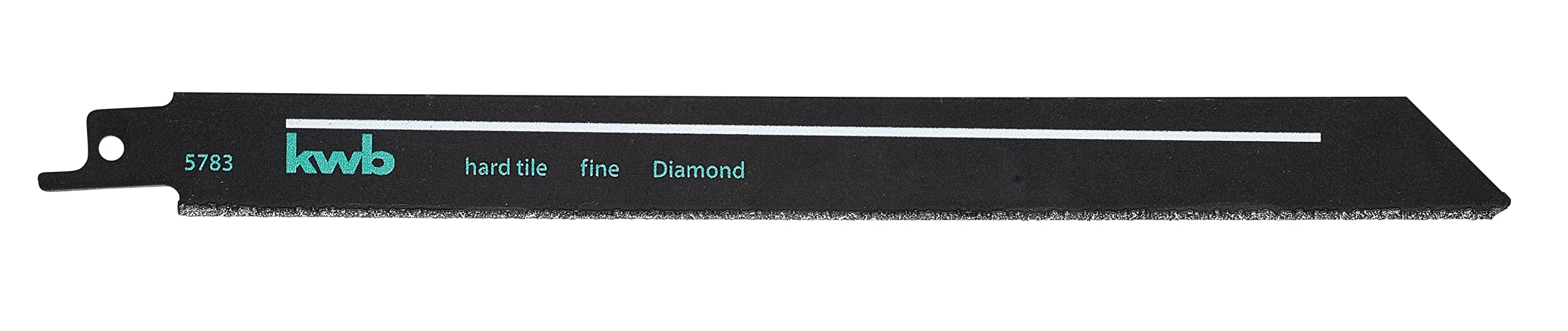 kwb Säbelsägeblätter Diamant für Fliesen- und Keramikbearbeitung, diamantbestreut, flexibler HCS Stahl, schwarz lackiert, feiner Schnitt, 1/2'' Universal-Schaft
