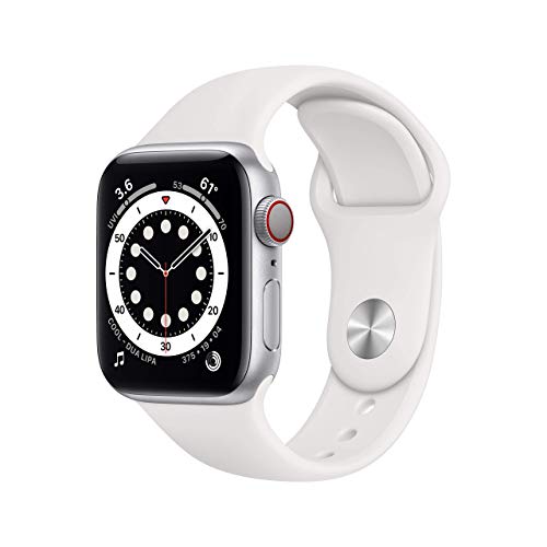 Apple Watch Series 6 (GPS + Cellular, 40MM) - Aluminiumgehäuse Silber mit Sportarmband Weiß (Generalüberholt)