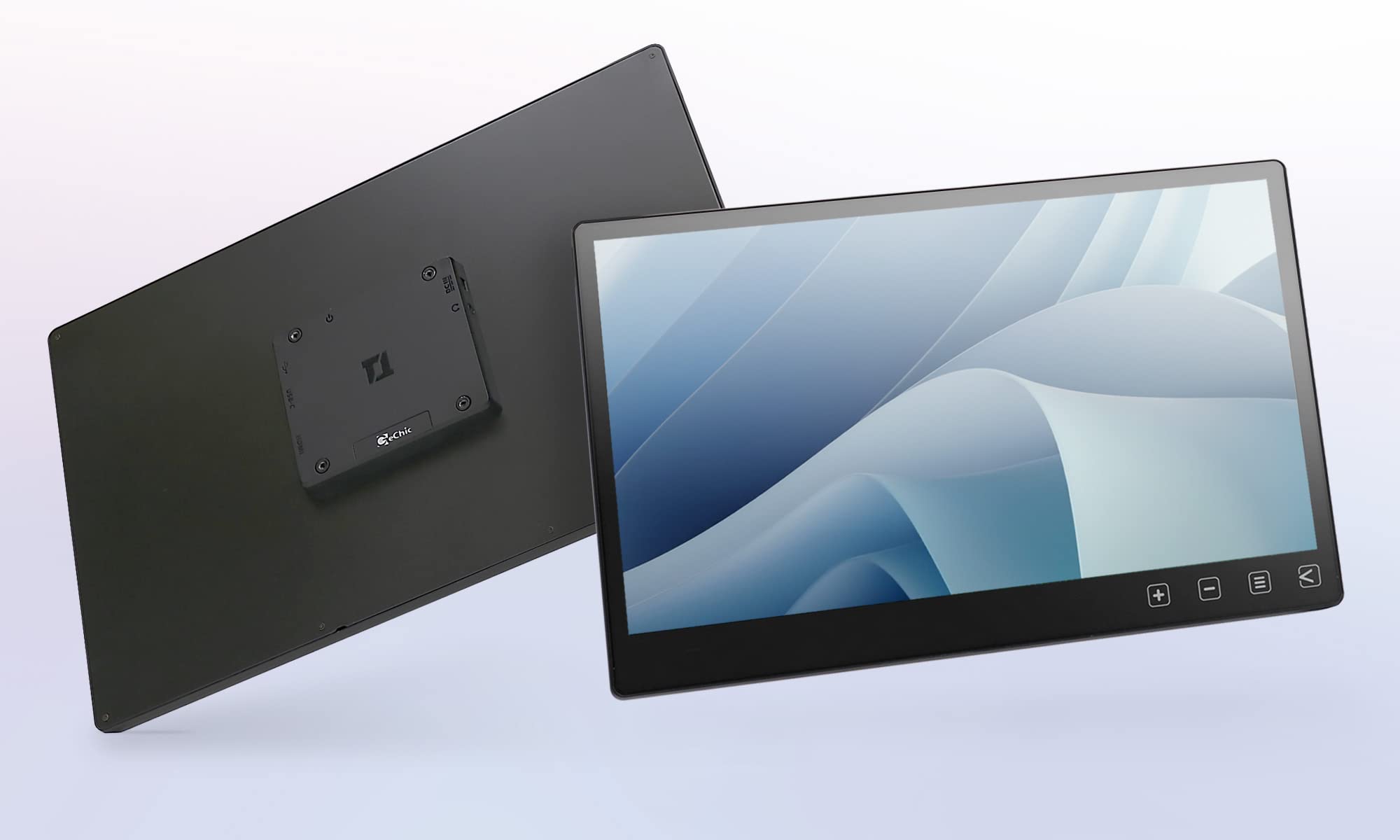 Gechic T151A Touchscreen FHD 39,6 cm (15,6 Zoll), HDMI-Eingänge, USB Type-C, Multi-Touch mit 10 Fingern, 12 V und 5 V, True-Flat Touchscreen-Glas für integriertes Gerät