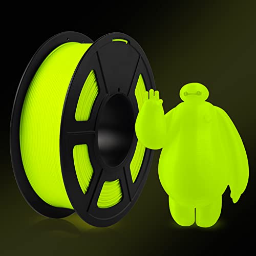 SUNLU Glow in The Dark PLA Filament 1.75 mm 3D Printer Filament, 1kg Spool 3D Printing Filament, Dimensional Accuracy +/- 0.02 mm for 3D Printer and 3D Pen, Luminous Yellow
