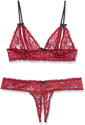 Cottelli Collection Damen 22124473031 Unterwäsche-Set, Rot (Rosso 001), 54 (Herstellergröße: Medium)