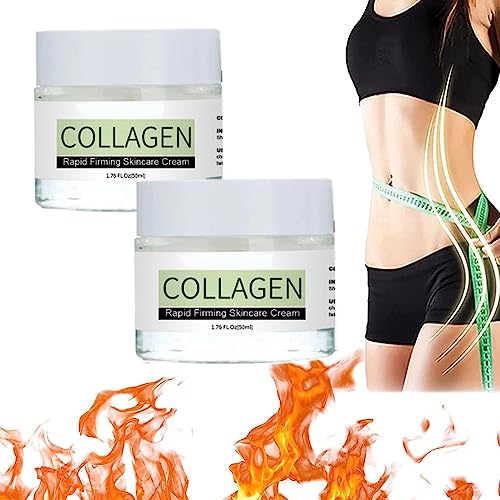 Fivfivgo Collagen Boost Rapid Firming & Lifting Cream, Collagen Rapid Firming Skincare Cream, Firm and Tighten Collagen Body Cream, Skin Tightening Cream for Body, Reduces Fine Lines & Wrinkle (2Pcs)