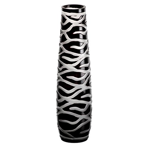 Blumenvase, Glas Vase Koralle, schwarz, 40 cm, moderner Style (Art Glass Powered by Cristalica)
