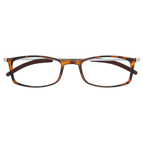 DIDINSKY Ultradünne Verschreibungspflichtige Lesebrille für Männer und Frauen. Sehr Leichte Presbyopie-Brille mit Blaulicht-Schutzgläsern. Havana +1.5 - MACBA SQUARE