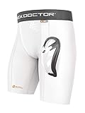 Shock Doctor Compression Shorts Core mit Bioflex Tiefschutz, Größe:2XL;Farbe:Weiß