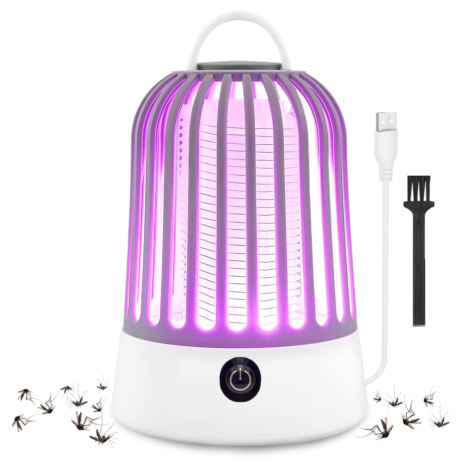 DLIDR Insektenvernichter Elektrisch, Wiederaufladbar Mückenschutz Mückenfalle, UV Mückenlampe Fliegenfalle Elektrisch für Innen, 3000V Fliegenfalle Innenbereich Fruchtfliegenfalle für küche